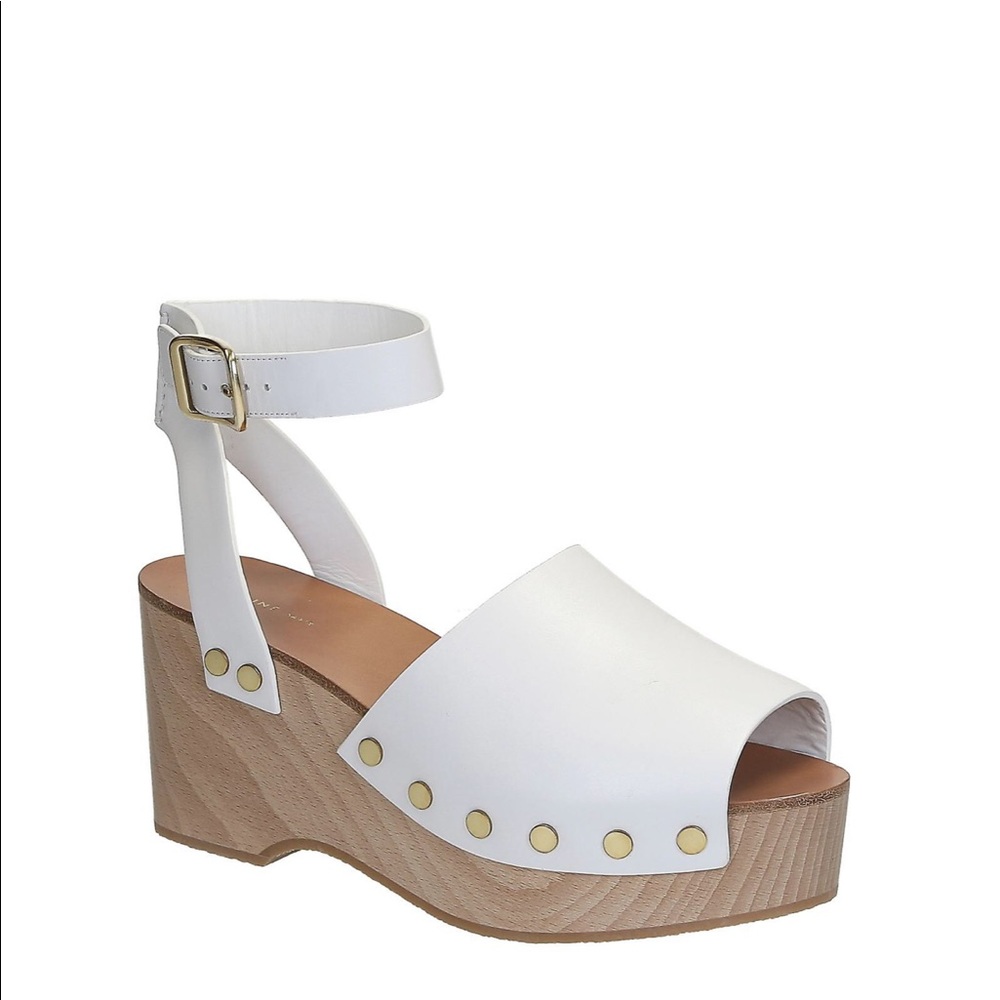 Celine White Calf Leather Clogs